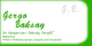 gergo baksay business card